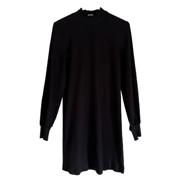 Wilfred Turtleneck Dress Ribbed Minimalist Quiet Luxury Basics Long Sleeve Black - Picture 1 of 9